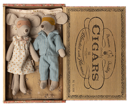 Mama Maus und Papa Maus in Zigarrenschachtel | Maileg