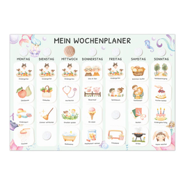 Routinen-Wochenplaner inkl. Routinekärtchen | Meerjungfrau | Mal mich bunt