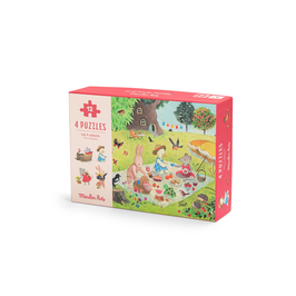 Puzzle-Set Vier Jahreszeiten | 4 x 12 Teile | Moulin Roty