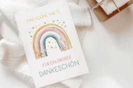 Postkarte Regenbogen "Eine kleine Karte. Für ein großes Dankeschön." | heeaven