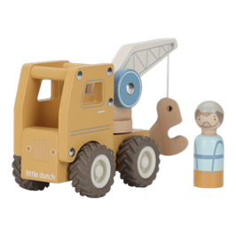 Holz Kranwagen mit Figur | Little Dutch
