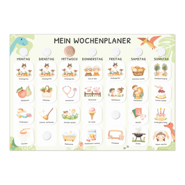 Routinen-Wochenplaner inkl. Routinekärtchen | Dinosaurier | Mal mich bunt