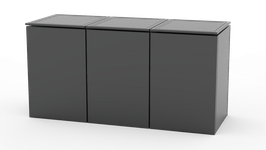 Mülltonnenbox Ecoplus Flux 957990 für vier 240 Liter Mülltonnen in Standard-Grau (mit Rückwand)
