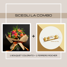 COMBO BOUQUET COLORATO + FERRERO ROCHER