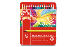 CARAN D'ACHE SUPRACOLOR® Soft Aquarelle, Etui mit 18 oder 12 Farben, wasservermalbar