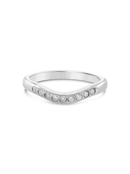 Tiffany & Co. Curved Bandring, Platin, Größe 48