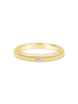 Tiffany & Co. klassischer Ring aus Gelbgold mit Diamant, Größe 55,5
