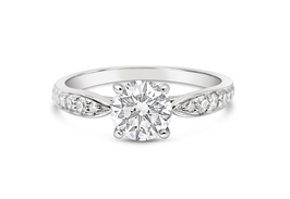 0.47 Karat Harmony mit besetzter Ringschiene, Gr. 51 Platin Tiffany&Co.
