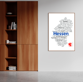 HESSISCHE ORTE AUF LEINWAND MIT RAHMEN