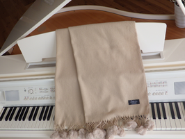 Echarpe Pompons Beige