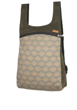 MOCHILA EN PANA  4109 GRIS