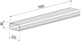 Flachkanal 150 gerade 1 m - 6002278