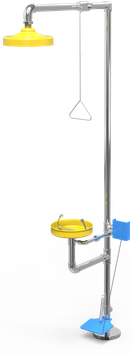 GC-122-CP Regadera de emergencia mixta de acero inoxidable con pedal