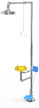 GC-121-CP Regadera de emergencia mixta de acero inoxidable con pedal