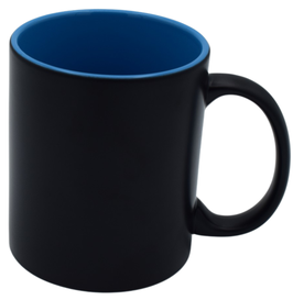 Keramiktasse schwarz-blau, 350ml, personalisierbar