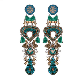Prächtige XL-Ohrstecker "GREEN GLAMOROUS ROYAL VELVET"