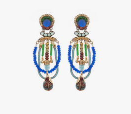 Blau-grüne Ohrstecker MID SEASON "BOHO OMARI"
