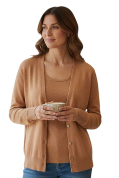 Gran Sasso Donna Twin Set Romeo e Giulietta in Cashmere e Lana Camello