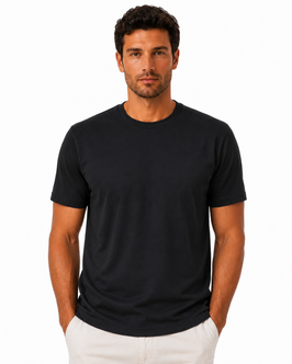 Gran Sasso Filo di Scozia T-Shirt Mezza Manica Nero