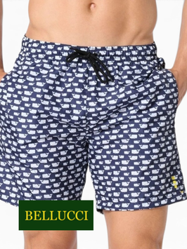 Perofil boxer mare Boxer Mare in Tessuto Tecnico Stampato - Fantasia Balene
