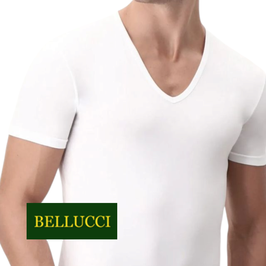 -30% Perofil 4 Seasons T-Shirt Collo a V Profondo Bianco