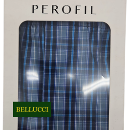 -30% Perofil Boxer Gelion Cotone Con Bottoni  Quadro Blu 2