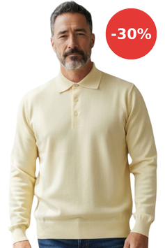 Solo tg.46 Gran Sasso Polo Uomo Lana Merinos Extra FIne Giallo