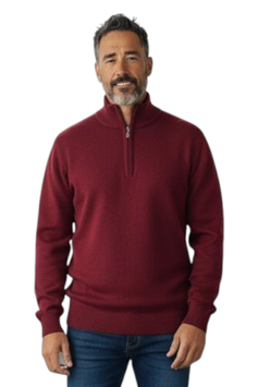 Lupo Zip in Lana Merinos Irrestringibile Doppio Filo Bordeaux
