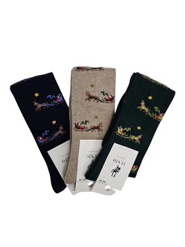 Punto  Natale Calza Lunga Cashmere e Lana Taglia Unica 40-45
