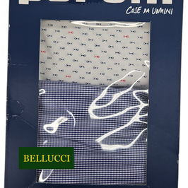 -50% Solo 3-S Perofil Boxer Gange Bi-Pack Blu/Bianco
