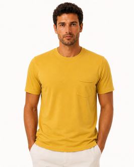 Gran Sasso Vintage T-Shirt Mezza Manica con/taschino Giallo