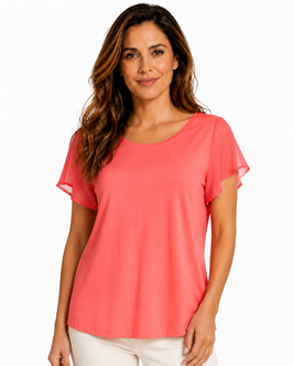 -35% Blusa Gran Sasso Mezza Manica Cotone/Seta Arancione