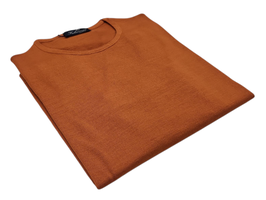 Maglione Donna a Girocollo in Lana Merino Irrestrigibile Arancio Mattone