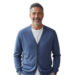 Gran Sasso Cardigan Avion  Slim Fit Lana Merinos Extra Fine