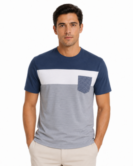 Gran Sasso T-Shirt Filo di Scozia c/taschino millerighe