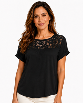 -35% Blusa Gran Sasso Mezza Manica Pizzo/Viscosa