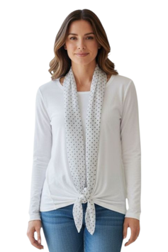 Fine Collezione Gran Sasso Donna Twin Set Bianco Cotone Modal e Seta