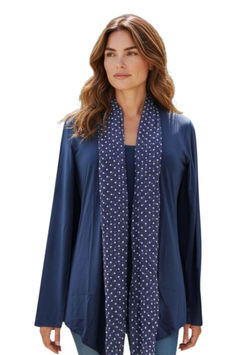 Fine Collezione Gran Sasso Donna Twin Set Blu Cotone Modal e Seta