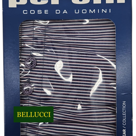 -30% Perofil Boxer Gelion Cotone Con Bottoni  Riga Blu
