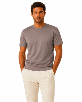 Gran Sasso Filo Di scozia T-shirt Mezza Manica Tortora