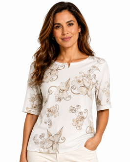 -30% Blusa Gran Sasso Mezza Manica Beige/Avorio