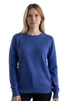 -30% Gran Sasso Donna Girocollo Basic in Cashmere E Lana Bluette