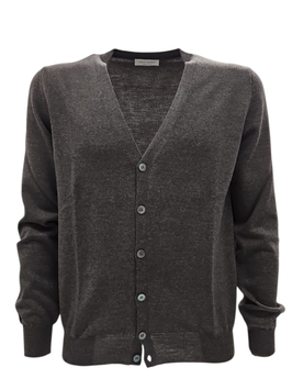 Gran Sasso Cardigan Tortora Slim Fit Lana Merinos Extra Fine