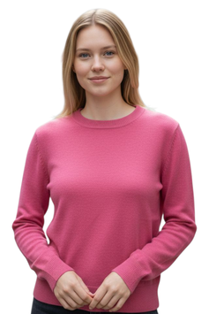 -30% Gran Sasso Donna Girocollo Basic in Cashmere E Lana Corallo