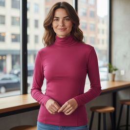 Prisco CASHDV Maglia Dolcevita da Donna in Modal Ultralight con Cashmere. Tecnologia Seamless senza cuciture.