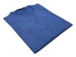 Maglione Donna a Girocollo in Lana Merino  Azzurro Melange