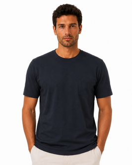Gran Sasso Vintage T-Shirt Mezza Manica con/taschino Blu