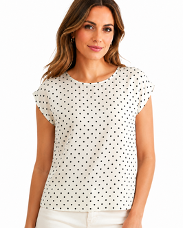-30% Gran Sasso Maglietta A Pois Bianco/Blu