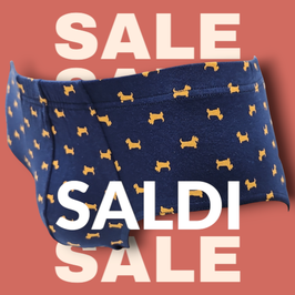 -40% Perofi 4 Season Slip Uomo Medio Stampa Cagnolini Blu