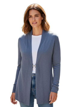 -30% Gran Sasso Maxi Cardigan c/gancio Cashmere e Lana Grigio Medio